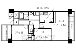 ザ・京都レジデンス四条河原町 2LDKの間取図画像