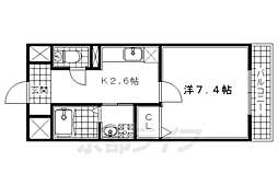 メゾンNICO 1Kの間取図画像