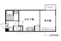 フォルトゥーナ中堂寺 1DKの間取図画像