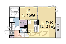 ラシュレ 1LDKの間取図画像