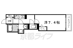 Grange四条大宮 1Kの間取図画像