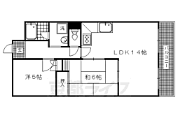 コスモ二条 2LDKの間取図画像