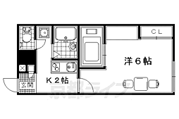 レオパレス青龍 1Kの間取図画像