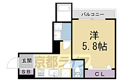 REGIA大亀谷 1Kの間取図画像