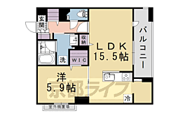 京都市伏見区新町5丁目マンション 1LDKの間取図画像