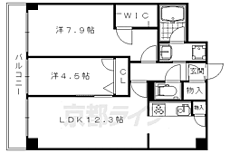 セントリヴィエ二条 2LDKの間取図画像
