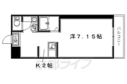 キャッスル京都南 1Kの間取図画像