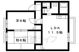 サンヴィレッジ大北山B 2LDKの間取図画像