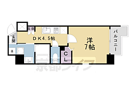 GLANZ七条通 1DKの間取図画像