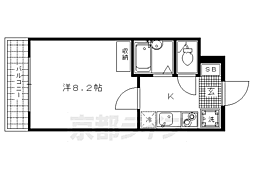 アヴァンセクール道正町 1Kの間取図画像