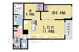 シャーメゾン花屋町 2LDKの間取図画像