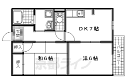 ハイツSQUARE 2DKの間取図画像