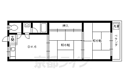 本町ハイツ 2DKの間取図画像