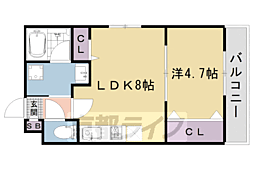 PRESTIGE西院寿町 1LDKの間取図画像