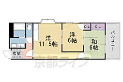 NSマンション1 2LDKの間取図画像