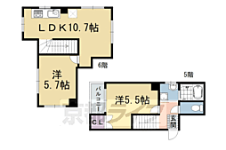 バインオークセント 2LDKの間取図画像