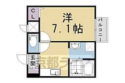 セジュール大山崎 1Kの間取図画像