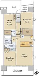 シティハウス高岳レジデンス 4階2SLDKの間取り