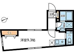 コンポジット早稲田 3階ワンルームの間取り