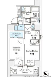 東京メトロ東西線 九段下駅 徒歩4分の賃貸マンション 8階1LDKの間取り