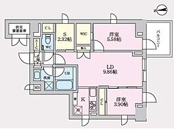 東京メトロ有楽町線 江戸川橋駅 徒歩10分の賃貸マンション 3階2SLDKの間取り