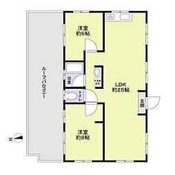 モデラート 2LDKの間取図画像