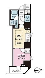 東京メトロ丸ノ内線 四谷三丁目駅 徒歩6分の賃貸マンション 11階1DKの間取り