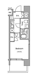 東京メトロ丸ノ内線 新宿御苑前駅 徒歩4分の賃貸マンション 6階1Kの間取り