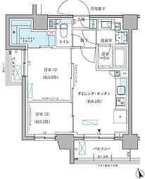 都営大江戸線 本郷三丁目駅 徒歩7分の賃貸マンション 4階2DKの間取り