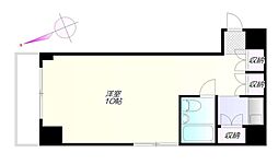 東京メトロ丸ノ内線 新宿御苑前駅 徒歩2分の賃貸マンション 8階1Kの間取り