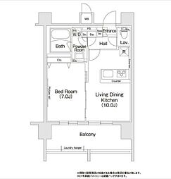 都営新宿線 新宿三丁目駅 徒歩5分の賃貸マンション 9階1LDKの間取り