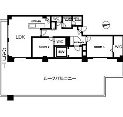 東京メトロ丸ノ内線 新宿御苑前駅 徒歩6分の賃貸マンション 8階2LDKの間取り