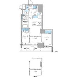 東京メトロ丸ノ内線 本郷三丁目駅 徒歩6分の賃貸マンション 6階2LDKの間取り