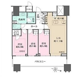 都営三田線 春日駅 徒歩1分の賃貸マンション 38階3LDKの間取り