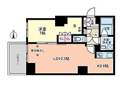 JR中央線 四ツ谷駅 徒歩11分の賃貸マンション 2階1SLDKの間取り