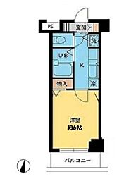 都営大江戸線 牛込神楽坂駅 徒歩5分の賃貸マンション 3階1Kの間取り