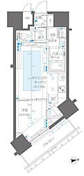 東京メトロ丸ノ内線 新宿御苑前駅 徒歩8分の賃貸マンション 11階1DKの間取り