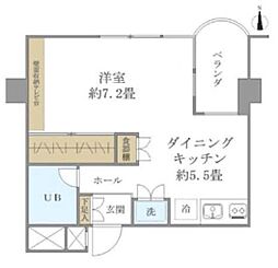 東京メトロ半蔵門線 半蔵門駅 徒歩7分の賃貸マンション 2階ワンルームの間取り