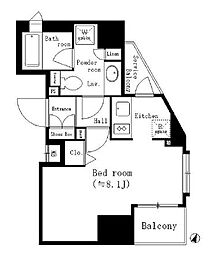 都営新宿線 神保町駅 徒歩4分の賃貸マンション 8階1Kの間取り