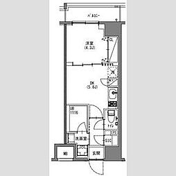東京メトロ丸ノ内線 新宿御苑前駅 徒歩5分の賃貸マンション 6階1DKの間取り