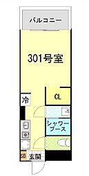 都営三田線 水道橋駅 徒歩5分の賃貸マンション 3階ワンルームの間取り