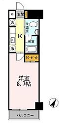 東京メトロ半蔵門線 神保町駅 徒歩4分の賃貸マンション 9階1Kの間取り