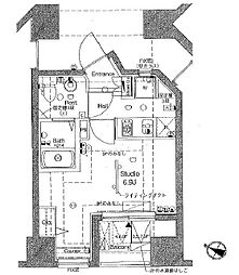 アーバイル九段下ミッドシティ 1Kの間取図画像