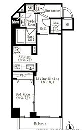 TRADIS文京江戸川橋 1LDKの間取図画像