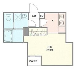 プレニーズ護国寺PREMIER ワンルームの間取図画像