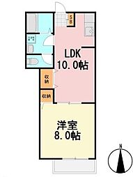 フォレスト小日向 1LDKの間取図画像