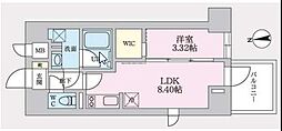 文京区水道1丁目マンション 1LDKの間取図画像