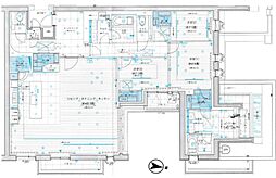 パレロワイヤル市ヶ谷 3LDKの間取図画像