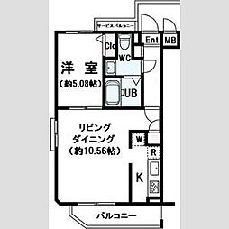 LUMEED飯田橋 1LDKの間取図画像