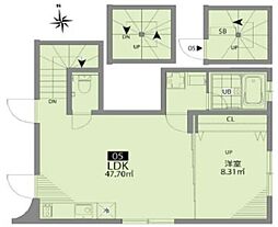 四谷テラス 1LDKの間取図画像